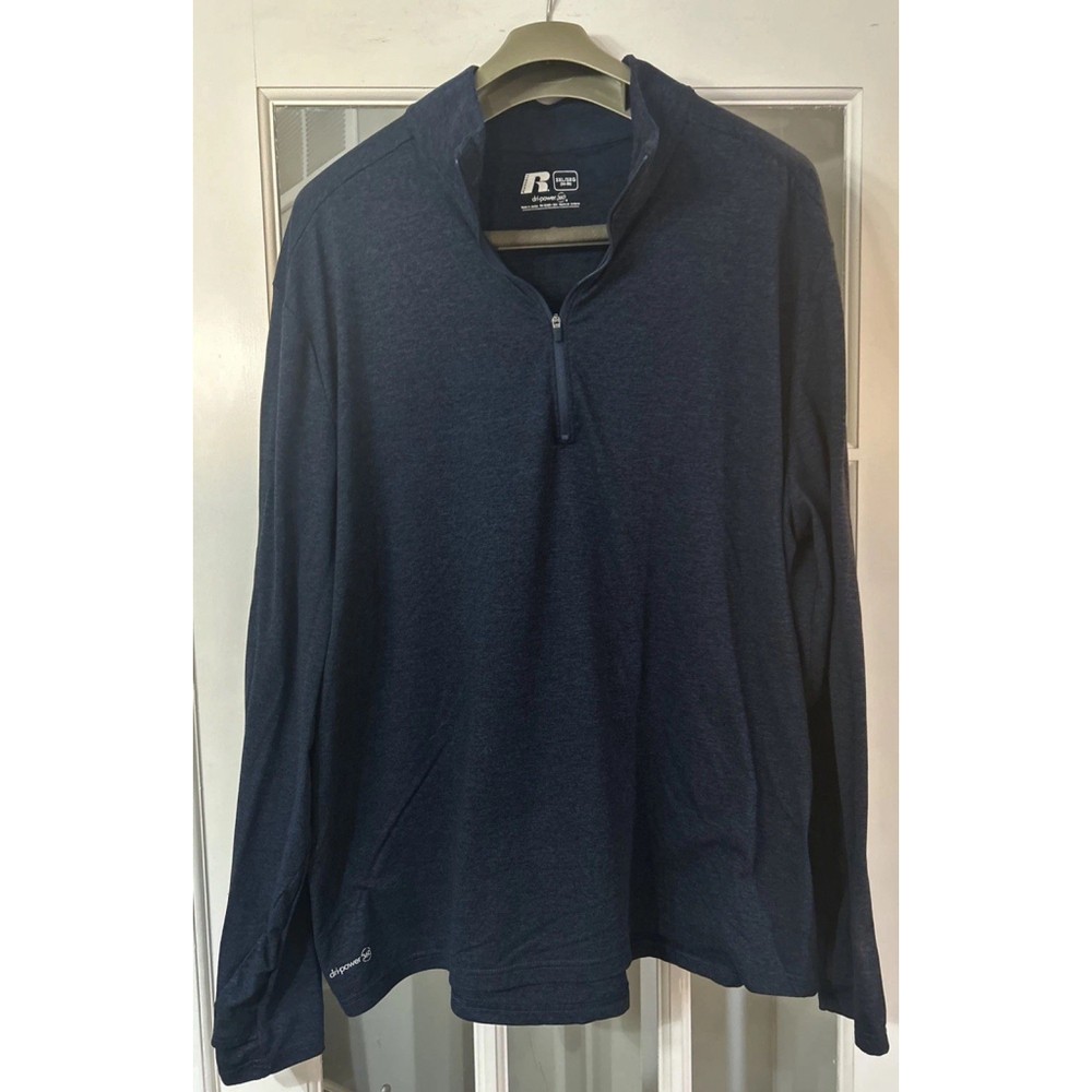 Russel 1/4 Zip Blue Pullover Men’s 3XL DRI POWER 360